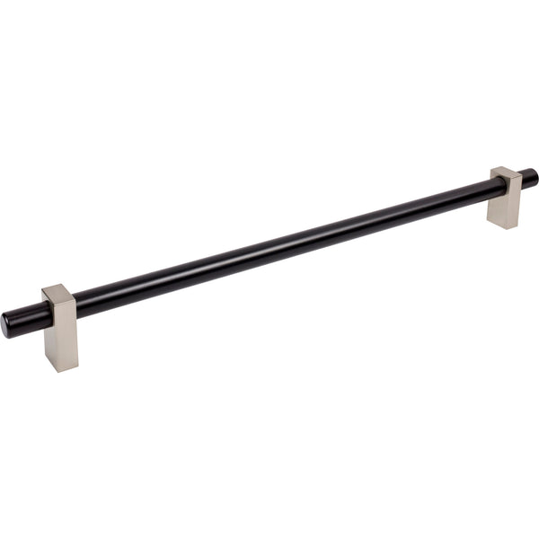 18" Center-to-Center Matte Black with Satin Nickel Larkin Appliance Handle