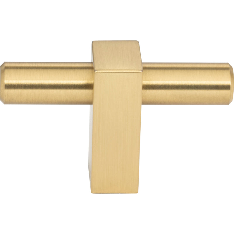 2-3/8" Overall Length Brushed Gold Larkin "T" Knob