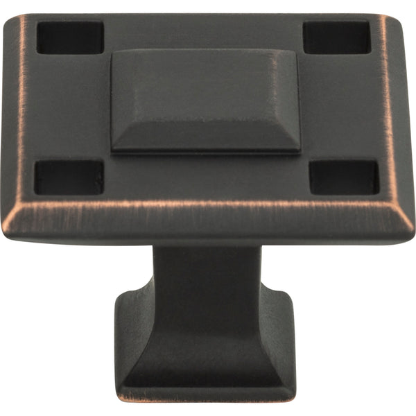 Modern Craftsman Square Knob 1 5/16 Inch Venetian Bronze