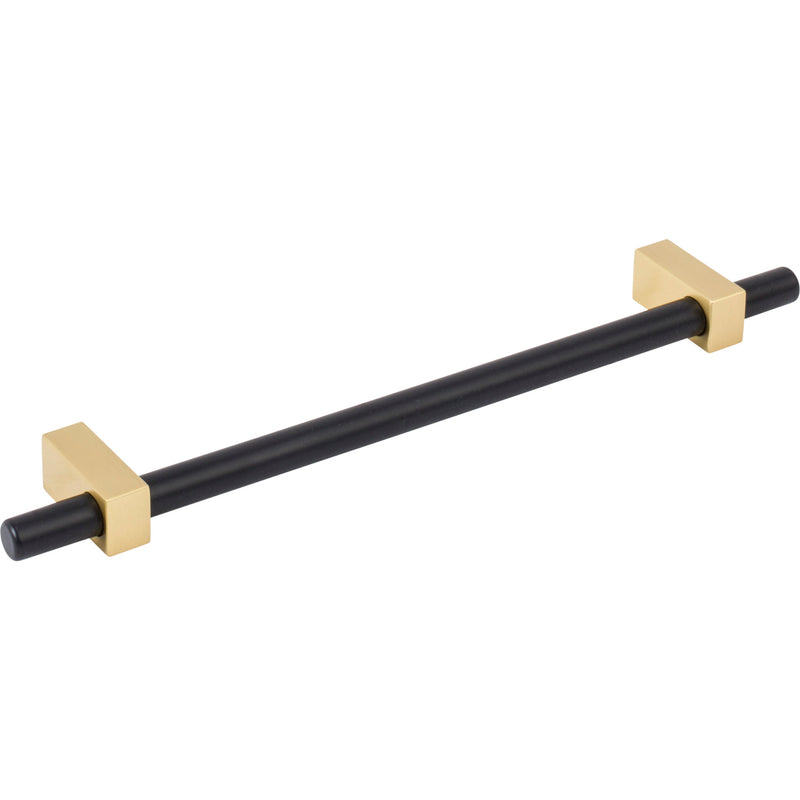 192 mm Center-to-Center Matte Black with Brushed Gold Larkin Cabinet Bar Pull