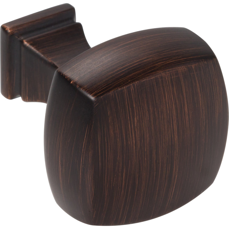 1-1/8" Overall Length Brushed Oil Rubbed Bronze Square Audrey Cabinet Knob