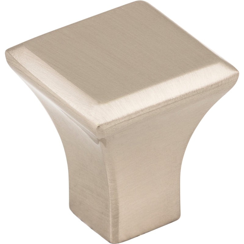 7/8" Overall Length Satin Nickel Square Marlo Cabinet Knob