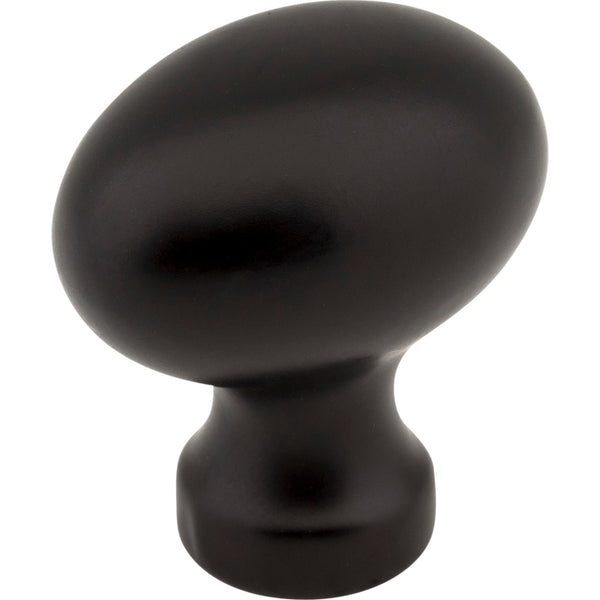 1-3/16" Overall Length Matte Black Football Bordeaux Cabinet Knob