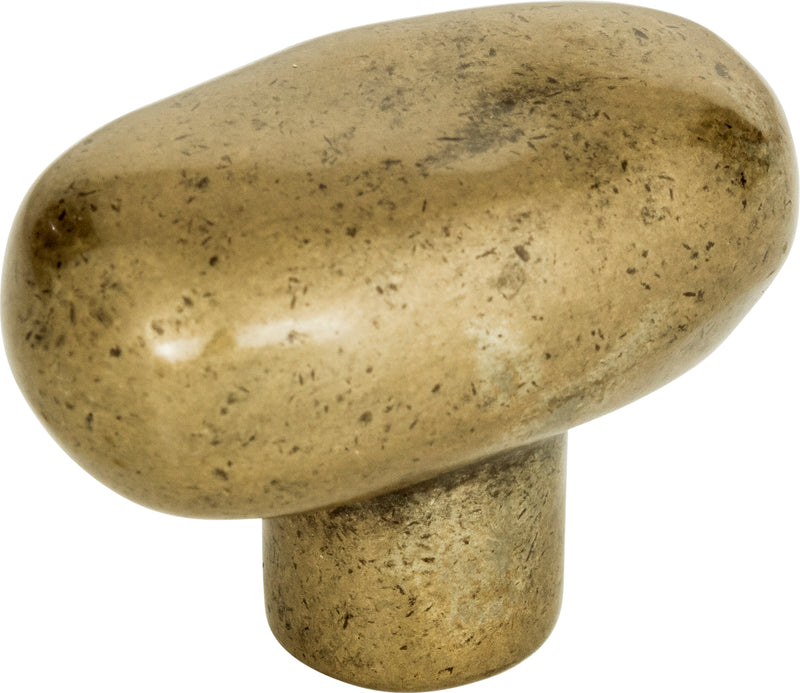 Distressed Oval Knob 1 11/16 Inch Champagne