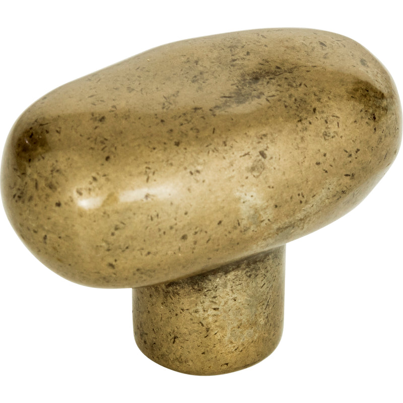 Distressed Oval Knob 1 11/16 Inch Champagne