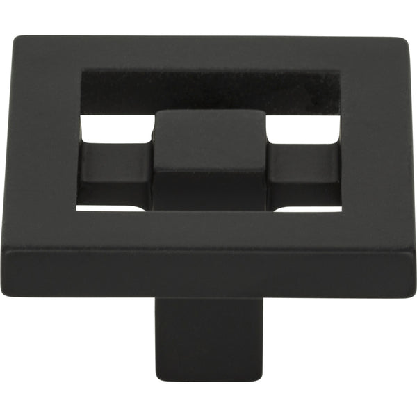 Nobu Square Knob 1 3/8 Inch Matte Black