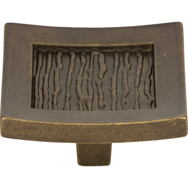 Primitive Square Knob 1 1/2 Inch Burnished Bronze