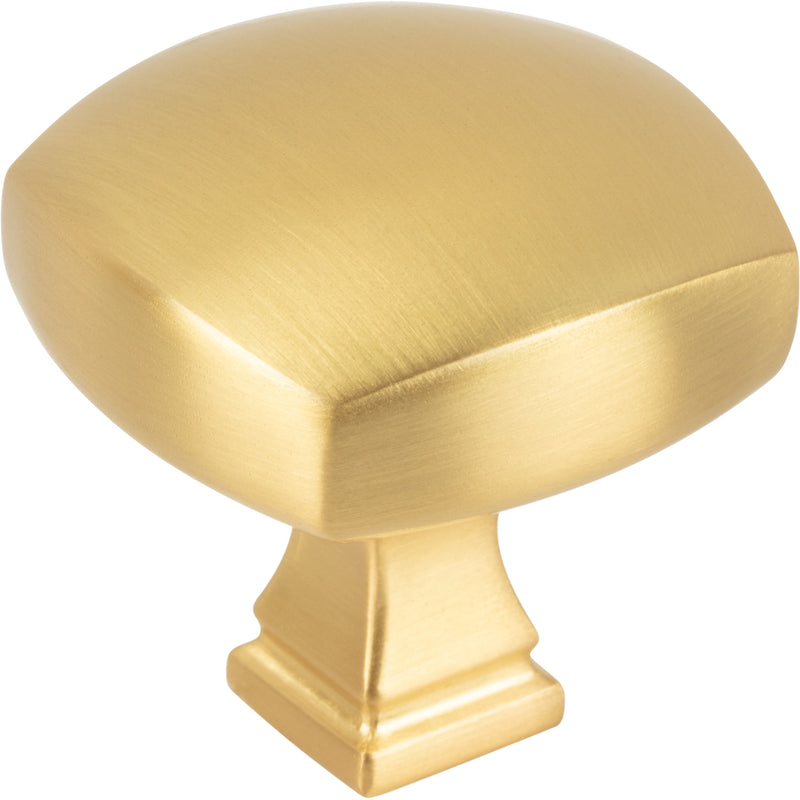 1-3/8" Overall Length Brushed Gold Square Audrey Cabinet Knob