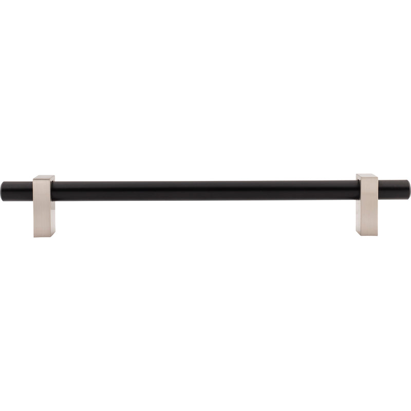 12" Center-to-Center Matte Black with Satin Nickel Larkin Appliance Handle