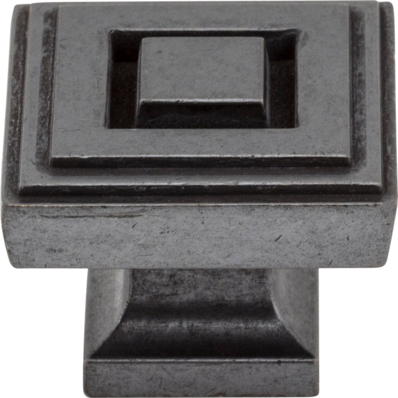 1-1/4" Overall Length Gun Metal Square Delmar Cabinet Knob