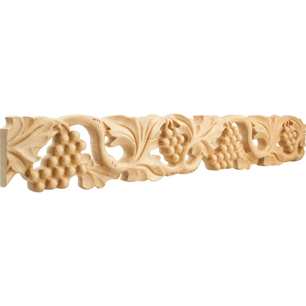 1" D x 4" H Cherry Grape Hand Carved Moulding