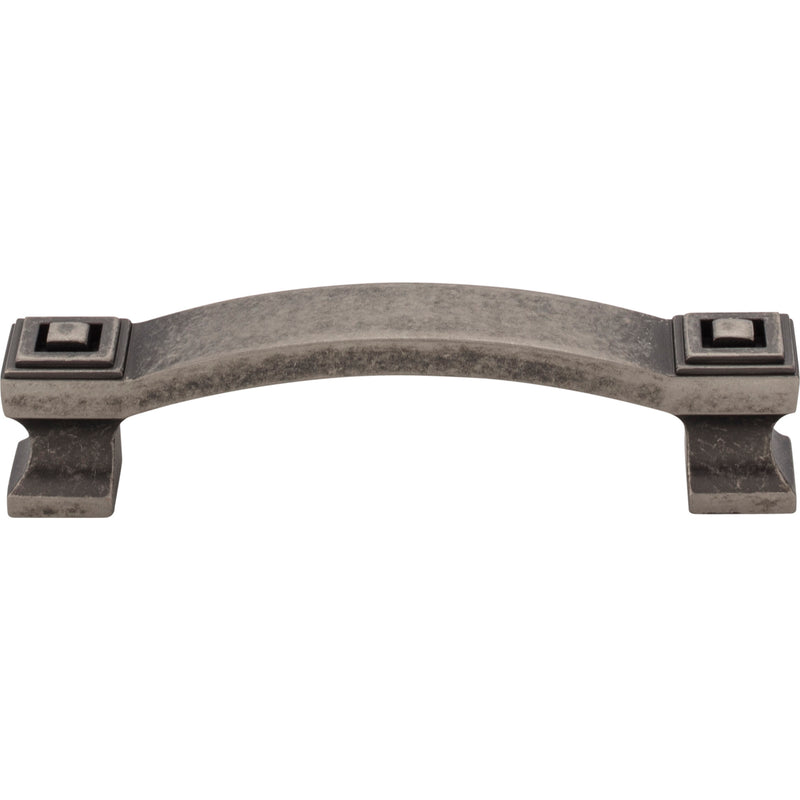 96 mm Center-to-Center Distressed Pewter Square Delmar Cabinet Pull