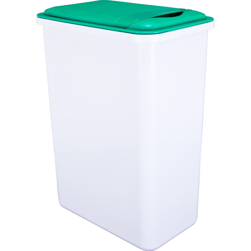 Box of 4 White 35 Quart Plastic Waste Containers