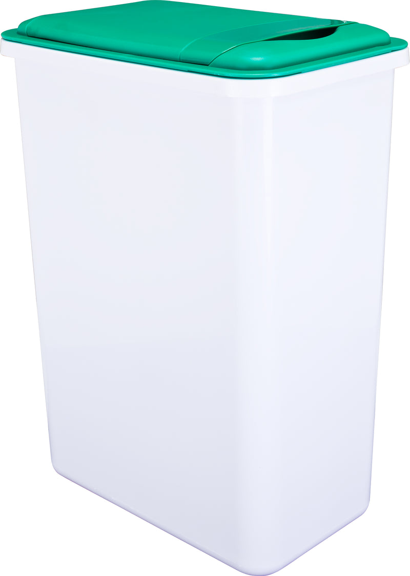 Box of 4 White 35 Quart Plastic Waste Containers