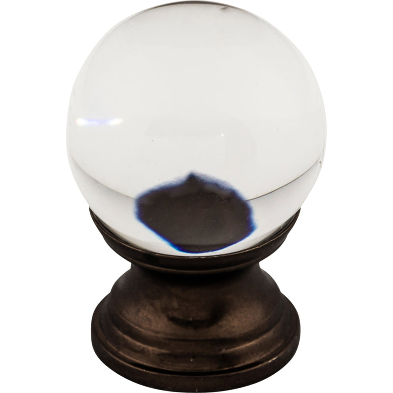 Clarity Clear Glass Knob 1 Inch Oil Rubbed Bronze Base